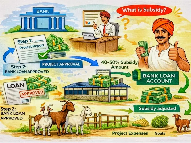 Goat farming loan and subsidy process under NLM Yojana 2026