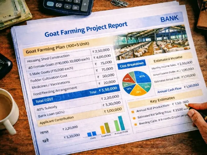 Goat farming project report for NLM Yojana 2026 loan and subsidy